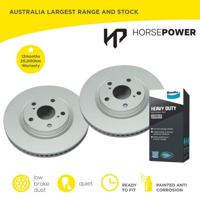 Front Bendix HD Brake Pads and Disc Rotors Set for TARAGO ACR50R 2006 -18