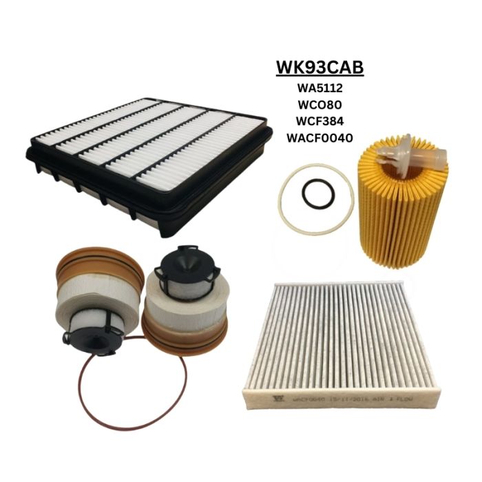 Wesfil Air Pollen Oil Fuel Cabin Filter Kit WK93CAB for Lancruiser 1VD-FTV VDJ200 04/2019 on