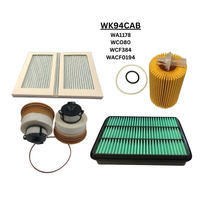 Wesfil Air Pollen Oil Fuel Cabin Filter Kit WK94CAB Toyota Landcruiser VDJ79 4.5L 1VDFTV 01/2020 on