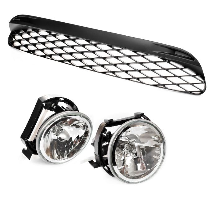 Pair Fog Light Lamp + Lower Bumper Mesh Grille Set for Falcon BF XR6 XR8