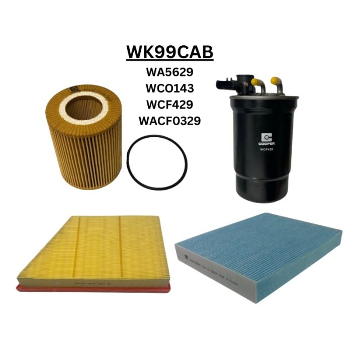 Wesfil Air Pollen Oil Fuel Cabin Filter Kit WK99CAB for Ford Ranger XLT, Sport, Wildtrack BF2S 2022-