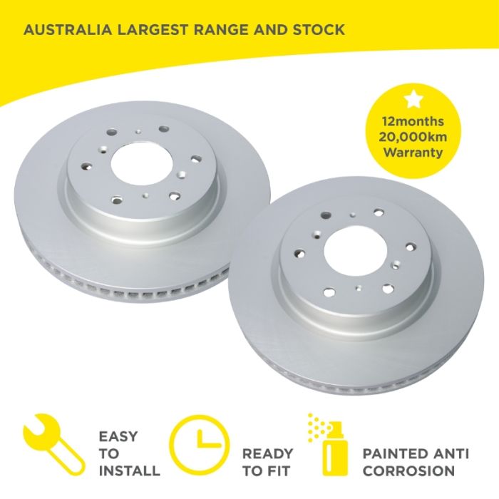 Horsepower Geomet Coated Rear Brake Disc Rotors for Haval H9 2.0 2015-on