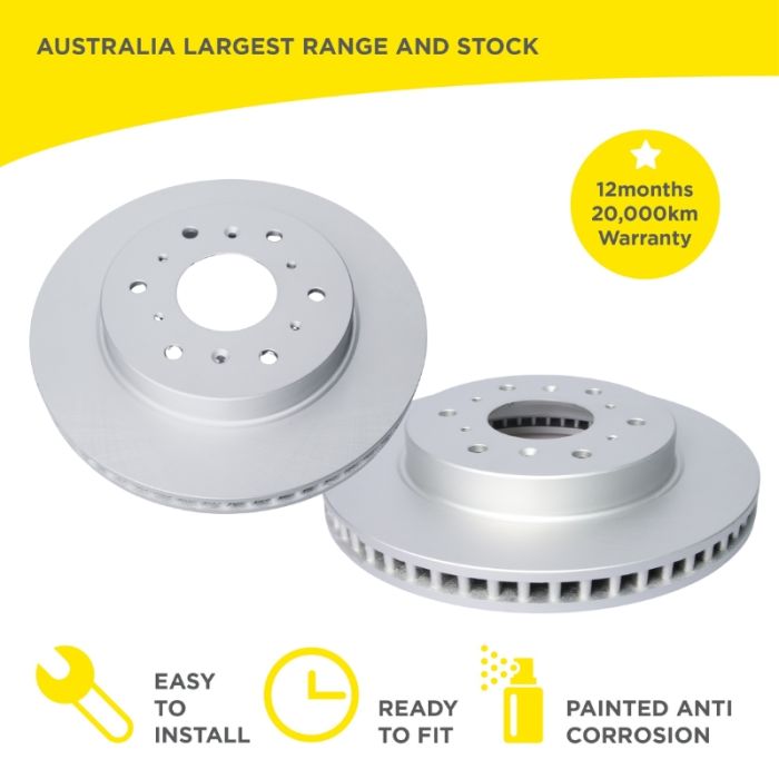 Horsepower Geomet Coated Front Brake Disc Rotors for Haval H9 2.0 2015-on