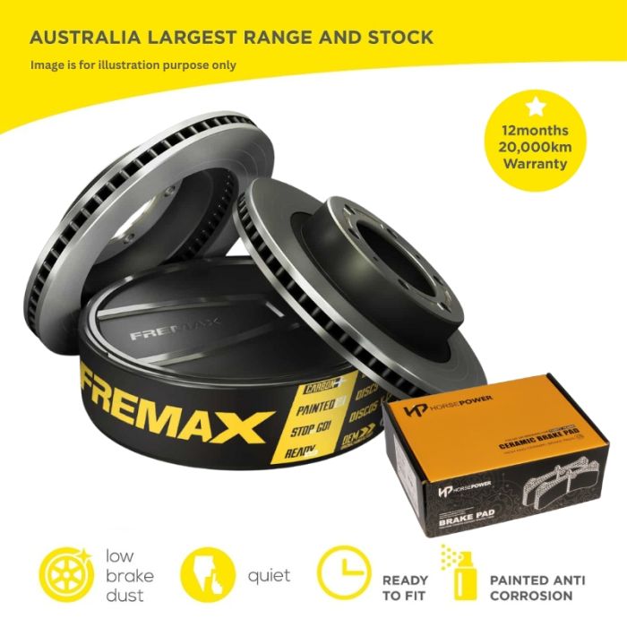Front Brake Disc Rotors and Ceramic Brake Pads for Mazda 3 BM BN 13-19 280mm