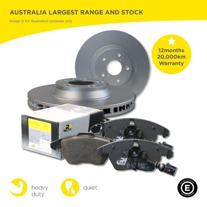 Front Heavy Duty Brake Pad and Disc Rotors Set for Holden COLORADO RG DX 6/2016-on