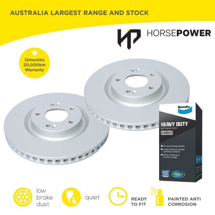Front Bendix HD Brake Pad and Disc Rotors set for Kia Sorento MQ4 07/2020-on
