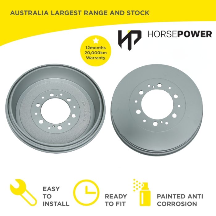 Rear Brake Drums for Toyota Hilux 4WD KUN25 KUN26 GGN25 GUN126 2005-on