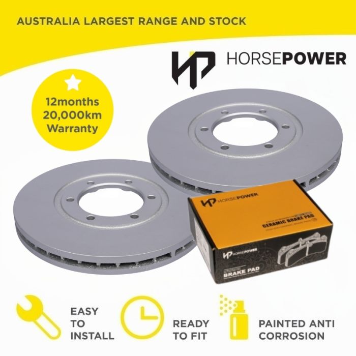 Front Brake Pads and Rotors Set for Ford COURIER 2.6L XL 4WD 96-99