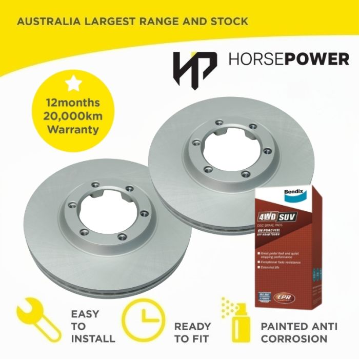 Front Brake Disc Rotors + Bendix Brake Pads for  Isuzu D-MAX TFR85 3.0TD 08-12