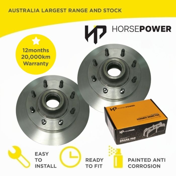 Front Brake Pads and Rotors Set Hub Type for Ford F250 5.4L 7.3L 2WD 1999 - 05