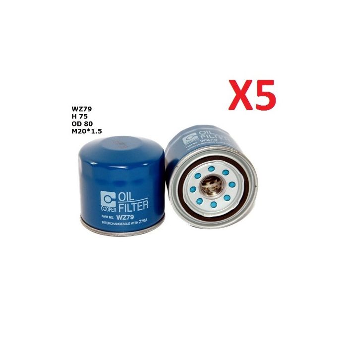 5 x Wesfil Oil Filters WZ79