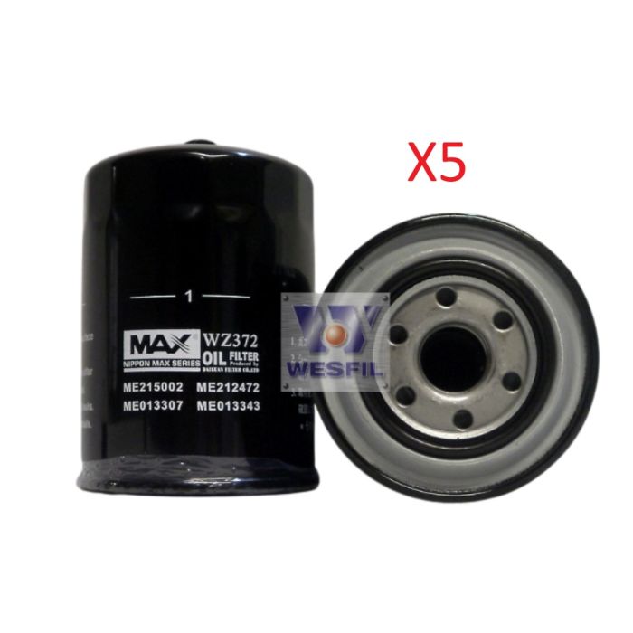 5 x Wesfil Oil Filters WZ372NM