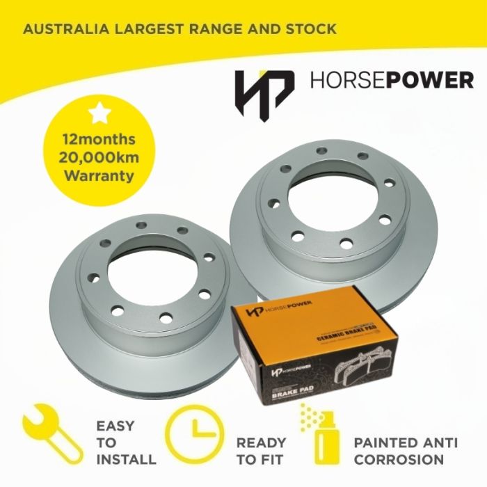 Front Brake Pads and Rotors Set Hat Type for Ford F250 6.8L 7.3L 2WD 1999 - 05