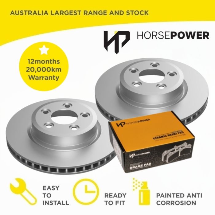 Front Brake Pads and 322mm Disc Rotors Set for Ford FALCON BA PBR upgraded