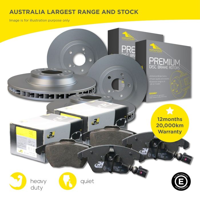 Front and Rear Brake Pads and Disc Rotors set for Volkswagen Caddy 2K 10-15 312mm/272mm