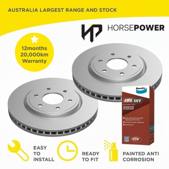 Front Bendix Brake Pads+ Rotors for Nissan Navara D40 2005-2015 16inch wheels