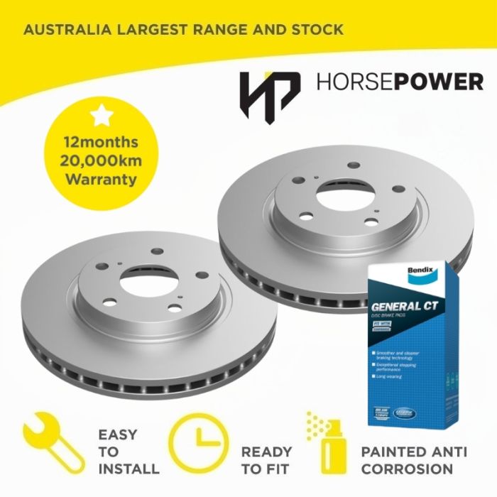 Front Bendix Brake Pads and Disc Rotors Set for Toyota CAMRY ACV36R/MCV36R 02-06