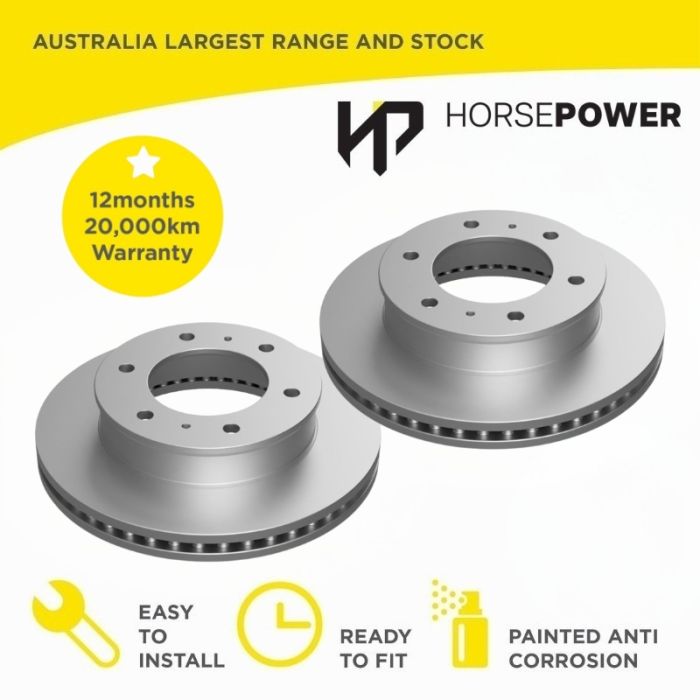 Front Brake Disc Rotors Anti-rusted for Toyota HILUX 4WD KUN26 GGN25 05-15