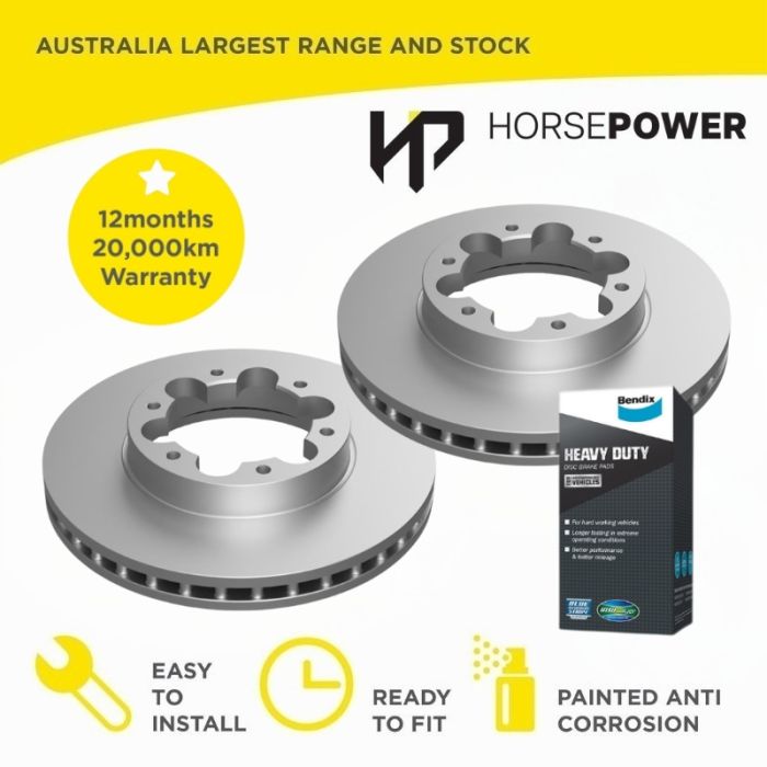Front Bendix Brake Pads & Rotors for Nissan PATROL 3.0L 4.2L 4.5L GU I GU II 98-