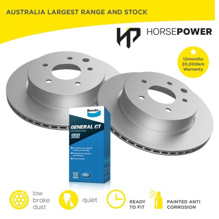 Rear Bendix Brake Pads and Rotors for Nissan 350Z Z33 TOURING non BREMBO 03-05