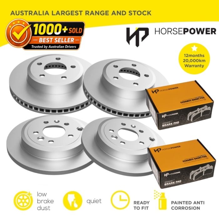 FULL SET Front Rear Brake Pads and Disc Rotors for Ford Falcon BA BF FG 2002-16