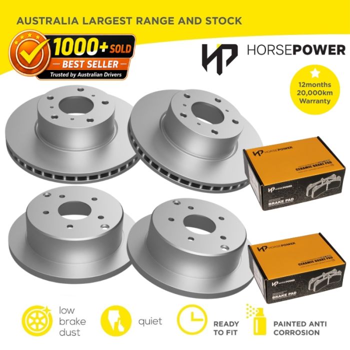FULL SET Front and Rear Brake Rotors and Brake Pads for COMMODORE VT VX VY VZ