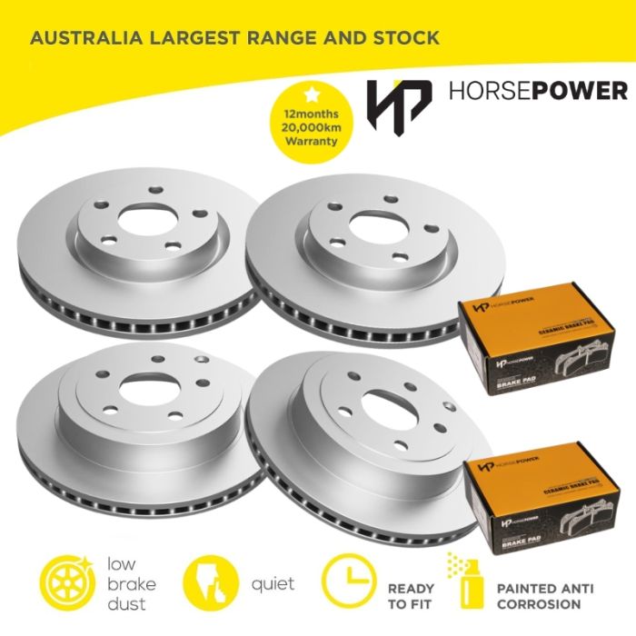 Front and Rear Brake Pad Disc Rotor full set for Holden COMMODORE VE VF V6 06-17