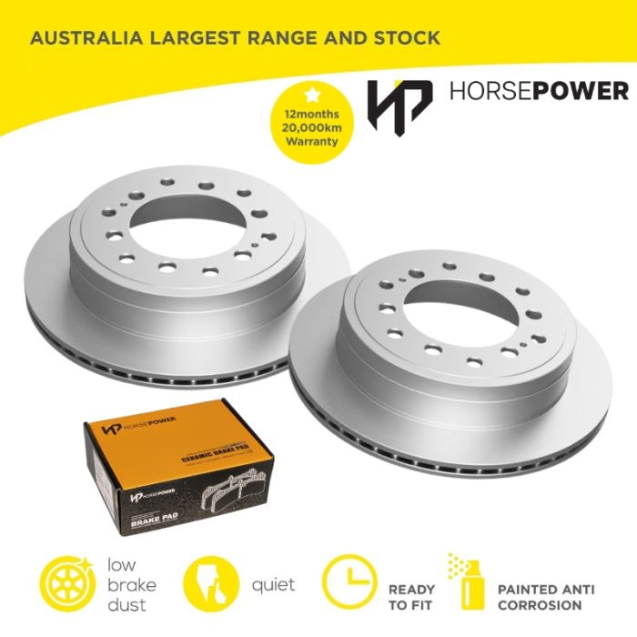 Rear Brake Pads and Disc Rotors for Toyota Fortuner GXL 2.8 2015-2020