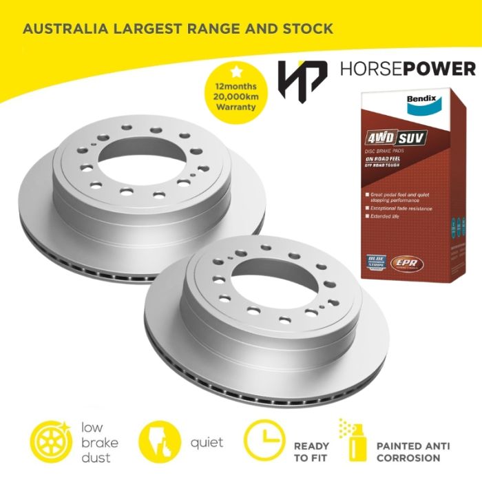 Rear Bendix 4WD Brake Pads and Disc for PRADO KDJ150 KDJ155 GRJ150 GDJ150 09-on