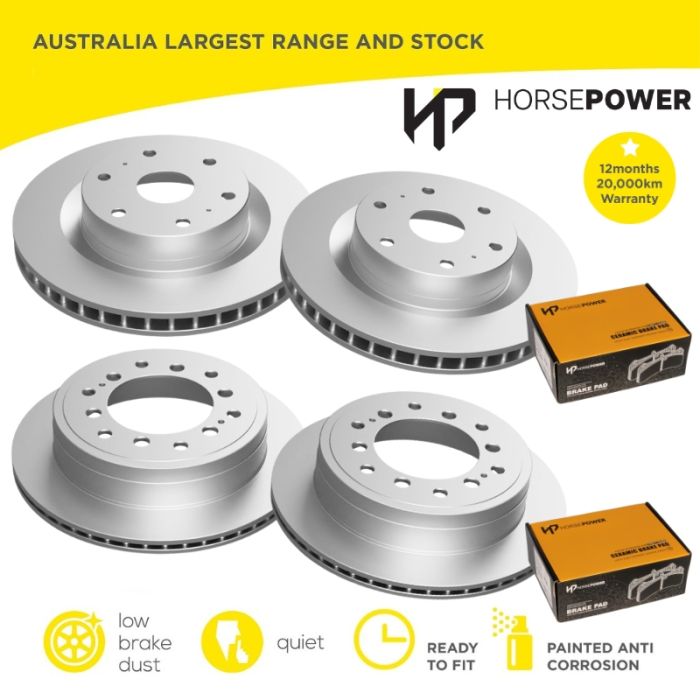 Front and Rear Brake Pads and Disc Rotors Full Set for Prado 150 KDJ GRJ GDJ