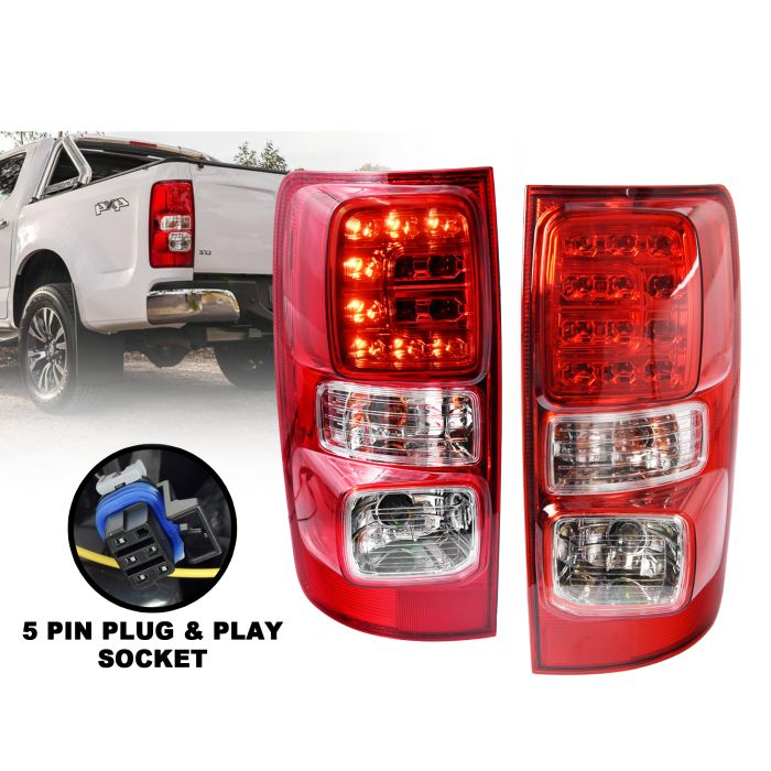Pair LH+RH Tail Light Rear Lamp With LED For Holden Colorado RG 2012~2020 Ute