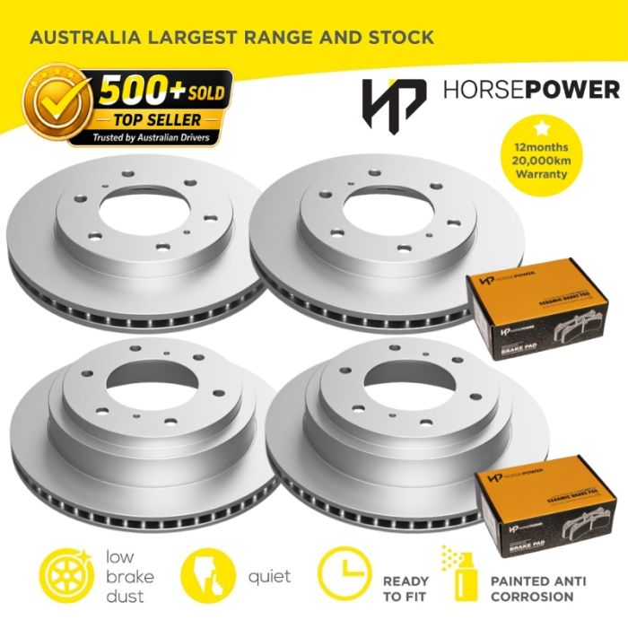 Full Set Front and Rear Brake Pads Disc Rotors for Mitsubishi Pajero NM NP 00-06