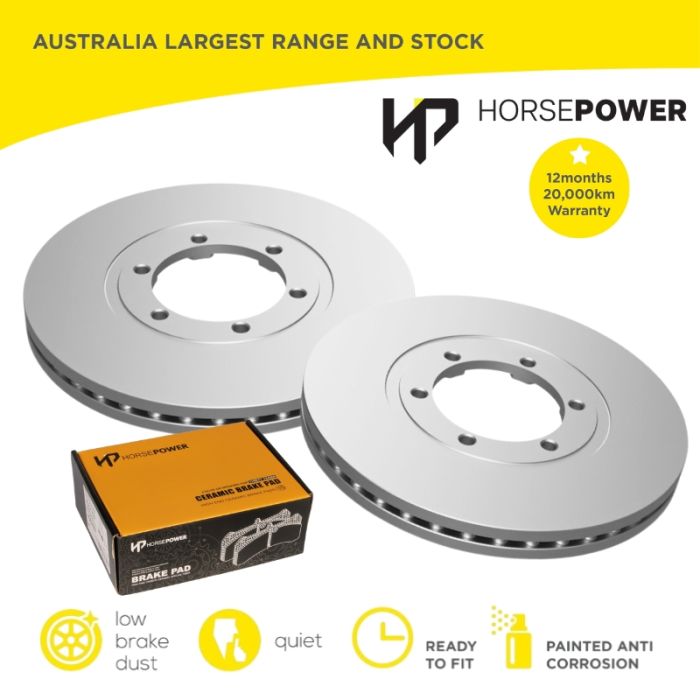 Front Brake Pads and Disc Rotors Set for KIA K2700 TU 2002-2005 261mm