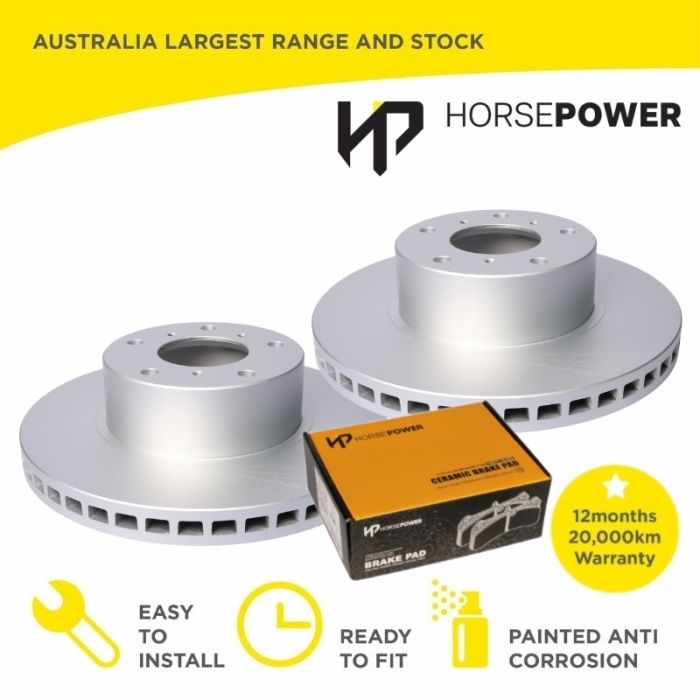 Front Brake Pads and Disc Rotors for Holden COMMODORE VX VY VZ VT SV6 SV8 SS