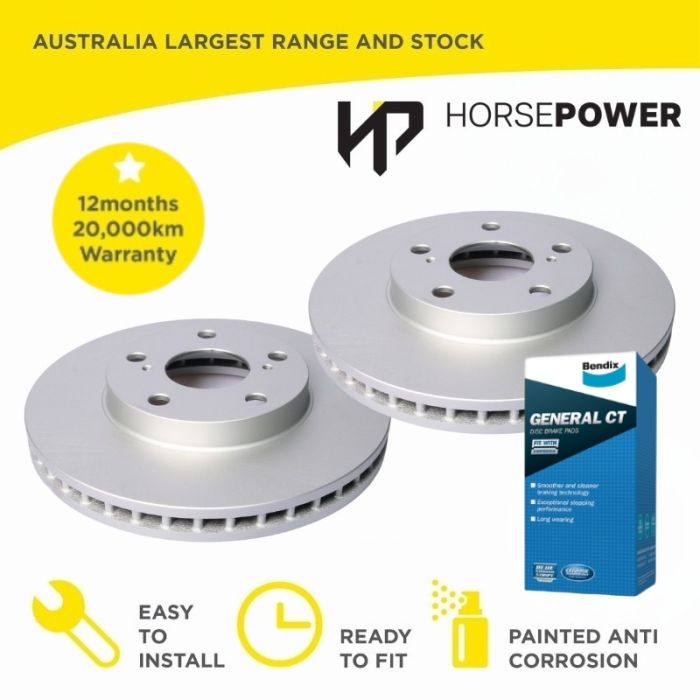 Front Bendix Brake Pads and Rotors for Toyota AVENSIS VERSO ACM20R ACM21 AZT