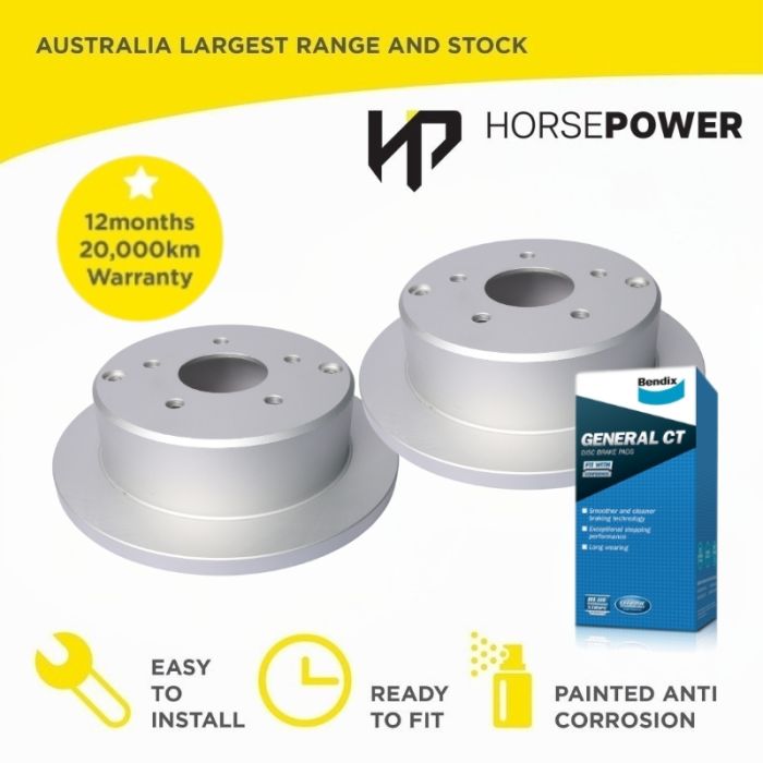 Rear Bendix Brake Pads and Rotors Set for Holden ADVENTRA 3.6L V6 5.7 V8 03-