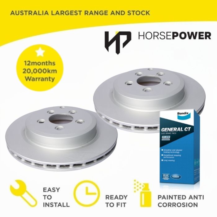 Rear Bendix Brake Pads and Disc Rotors for TERRITORY SX (TS TX) SY SZ 04-16