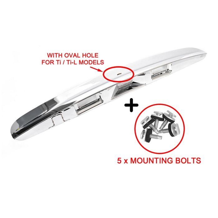 Tailgate Door Handle Cover Chrome w/ hole + Bolts for Nissan Dualis J10 07~14 Ti