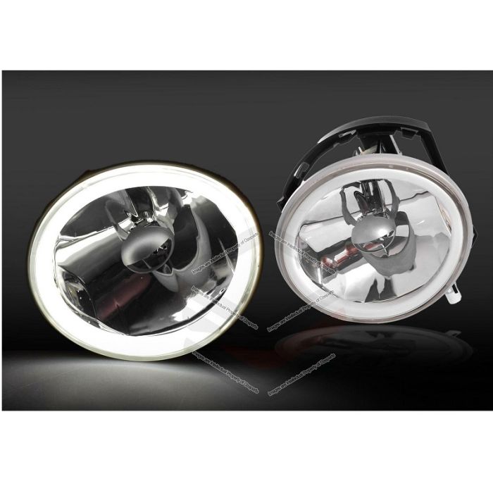 Pair LH+RH Fog Lights Spot Lamps (Halo LED) For Ford Falcon BA BF XR6 XR8 02-08