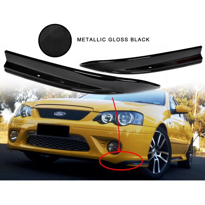 LH + RH Bumper Bar Side Lower Spoiler Pod BLACK For Ford Falcon BF XR6 XR8