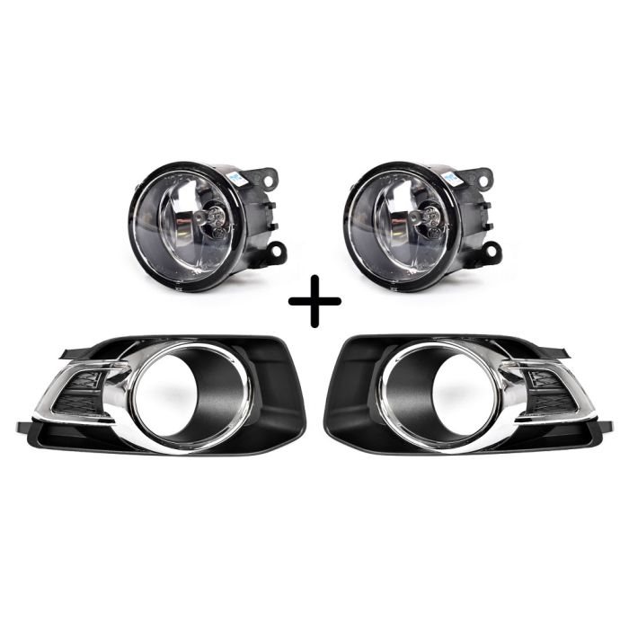 Pair Fog Light Lamp + Cover Surround Bezel Chrome for Ford Falcon FG s2 XR6 XR8