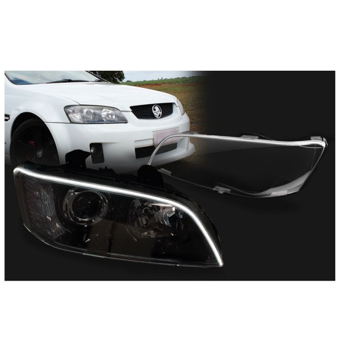 Pair Headlight Protectors With LED DRL For Holden Commodore VE Series 1 SSV