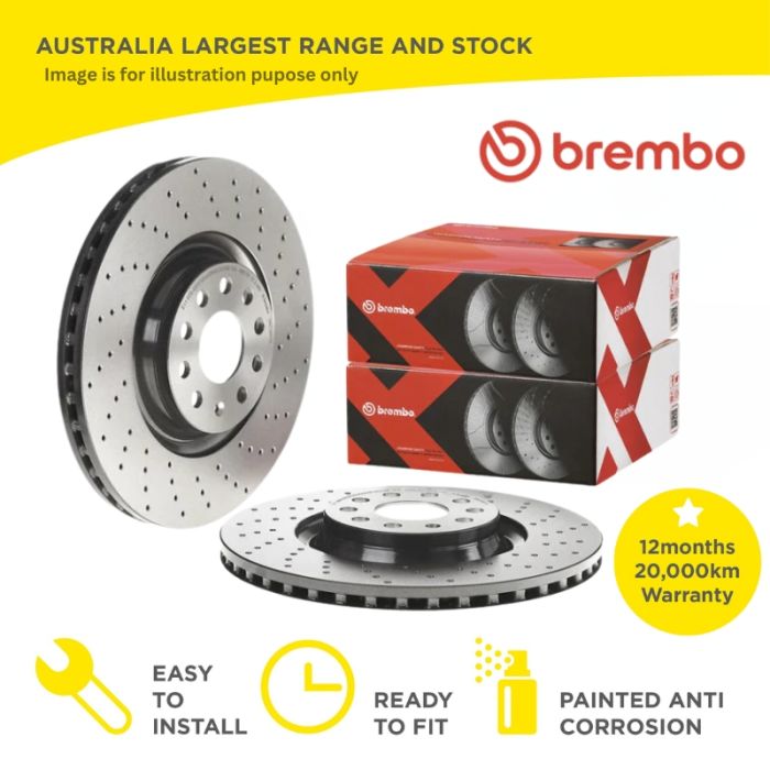 BREMBO Front LEFT and RIGHT Brake Disc Rotor for BMW X5 G05 Cross Drilled 395mm