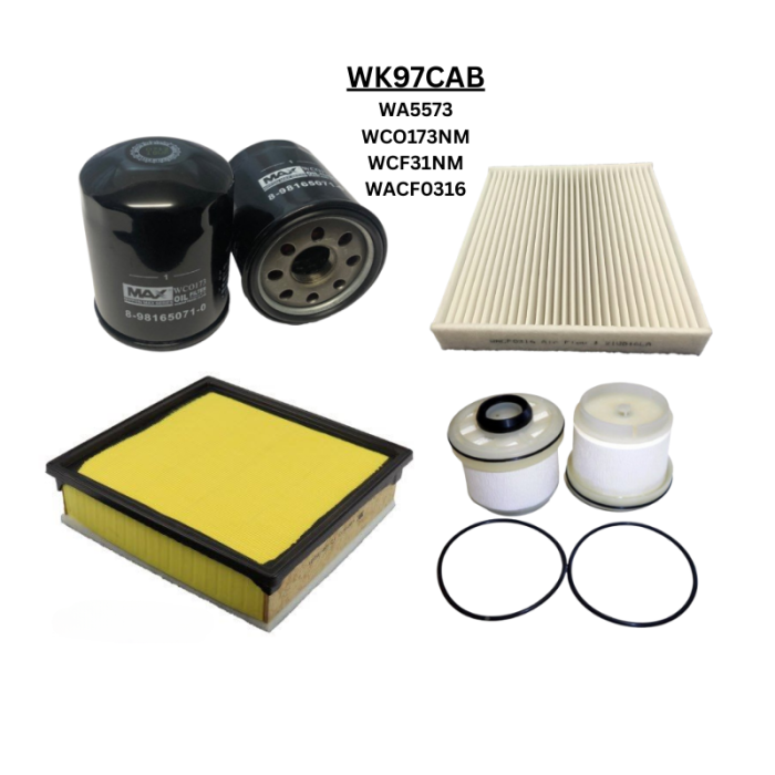 Wesfil Air Pollen Oil Fuel Cabin Filter Kit WK97CAB for Mazda BT50 XT B30 3.0L 4JJ3-TCX